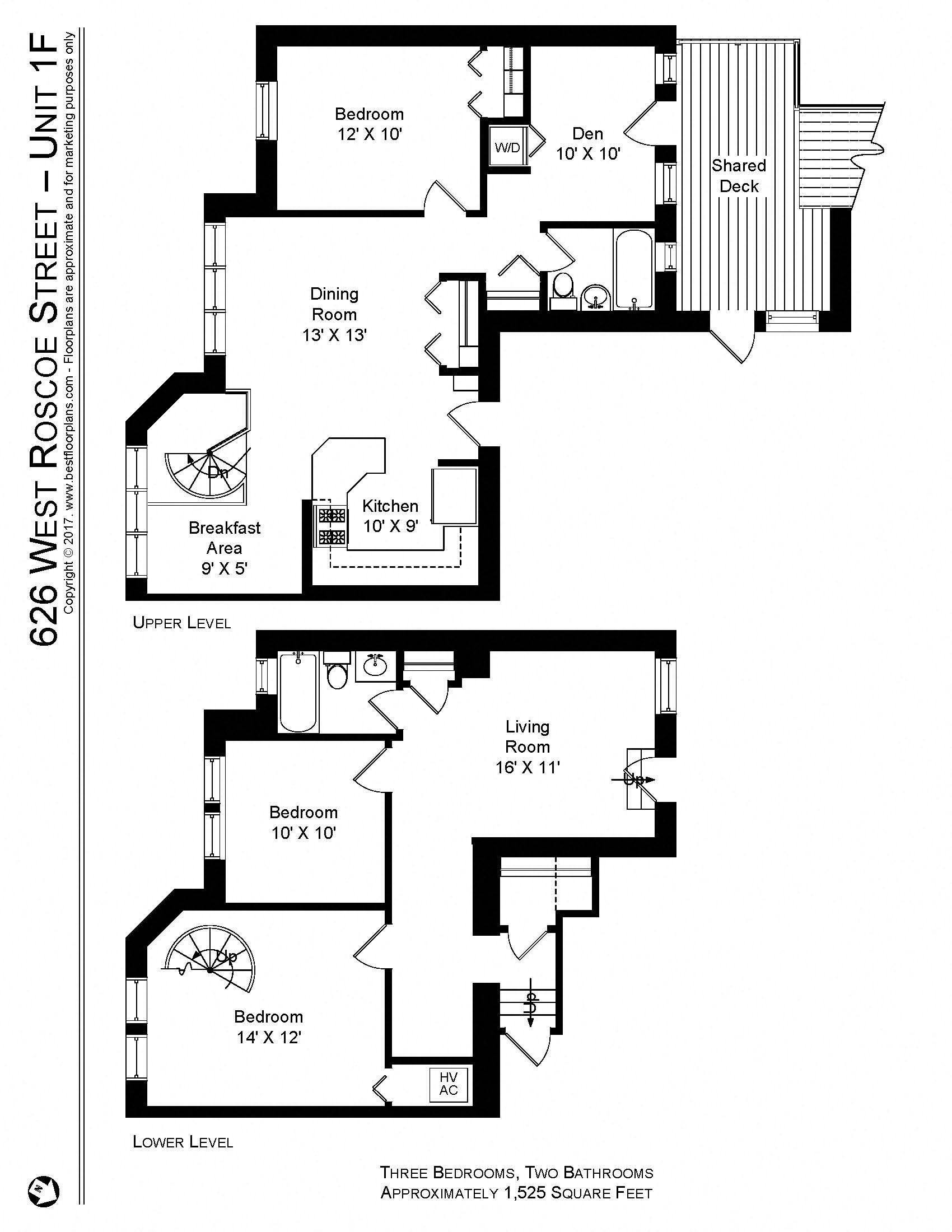 626 W Roscoe 2 Bed 2 Bath Duplex
